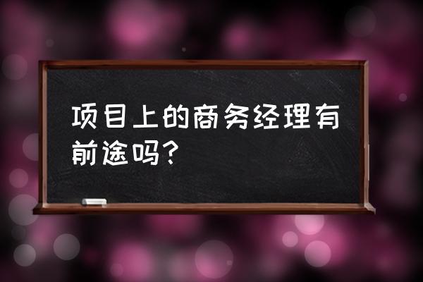 项目管理部商务经理是做什么工作 项目上的商务经理有前途吗？