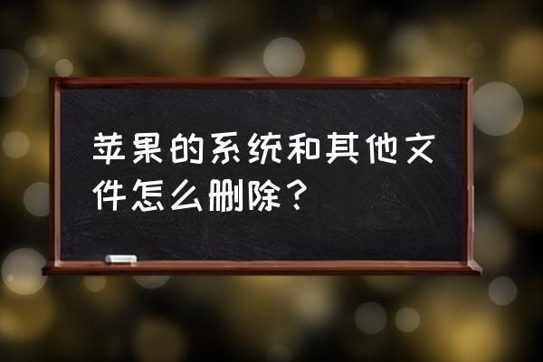 苹果用户系统文件那个可以删除吗 苹果的系统和其他文件怎么删除？