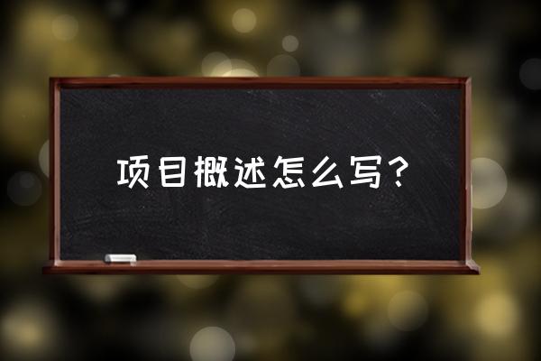 实施工程师项目描述怎么写 项目概述怎么写？