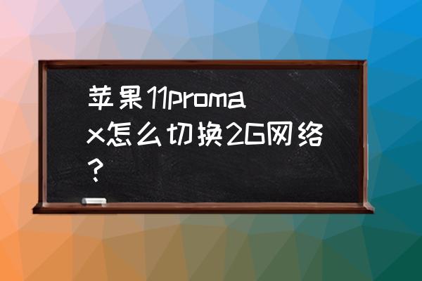 苹果手机怎么启动2g 苹果11promax怎么切换2G网络？