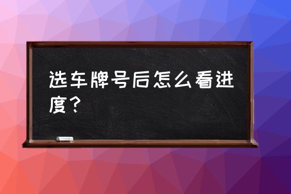 12123怎么知道自己的车牌制作进度 选车牌号后怎么看进度？