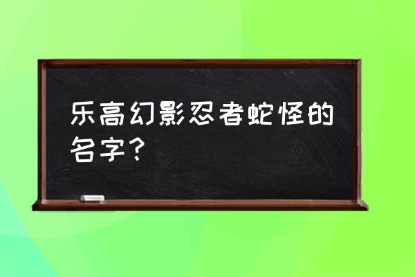 乐高忍者大战幽灵城 乐高幻影忍者蛇怪的名字？