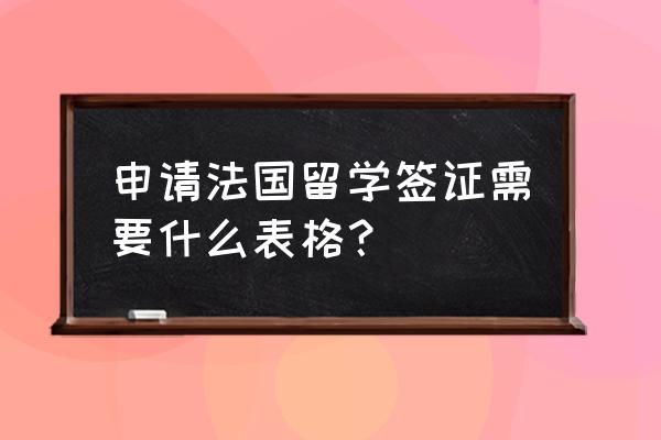 个人办理法国签证流程 申请法国留学签证需要什么表格？