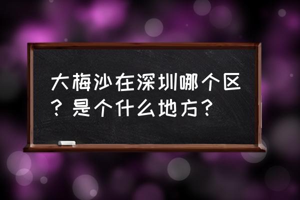 深圳大梅沙海滨公园推荐理由 大梅沙在深圳哪个区？是个什么地方？