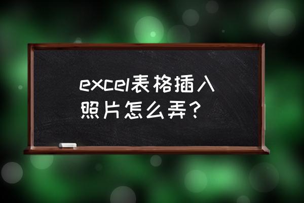 怎样在excel表格中添加照片 excel表格插入照片怎么弄？