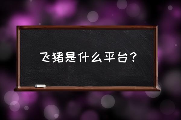 飞猪为用户解决了什么问题 飞猪是什么平台？