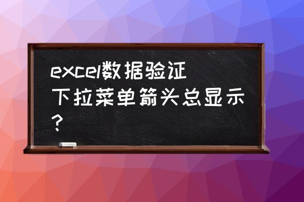 excel格式怎么去下拉箭头 excel数据验证下拉菜单箭头总显示？