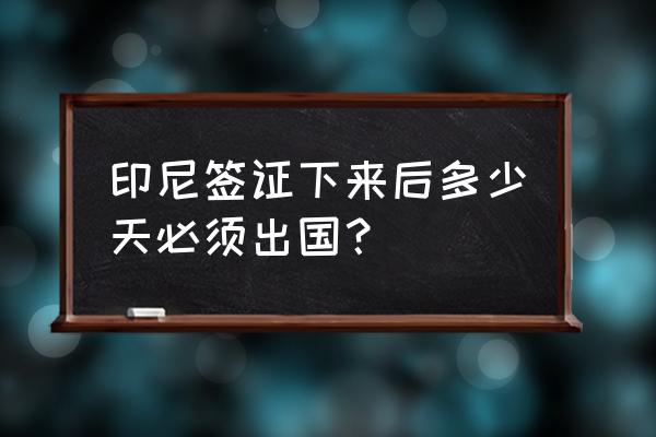 自己办理印尼签证去哪里办 印尼签证下来后多少天必须出国？