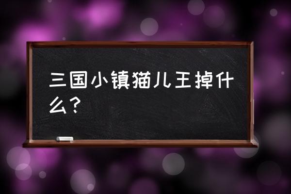 4399三国小镇合集 三国小镇猫儿王掉什么？