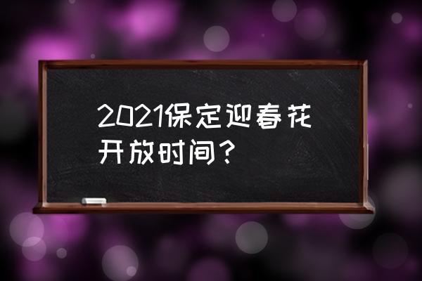 迎春花的开放时间和花开的样子 2021保定迎春花开放时间？