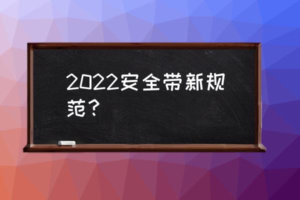 2022新交规后排乘客系安全带 2022安全带新规范？