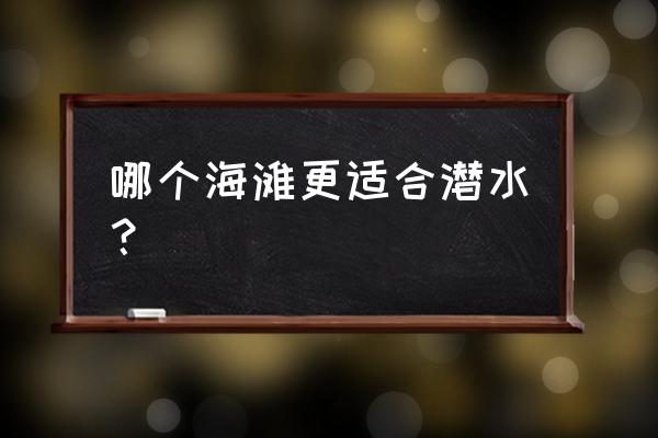 漫游者游戏攻略 哪个海滩更适合潜水？