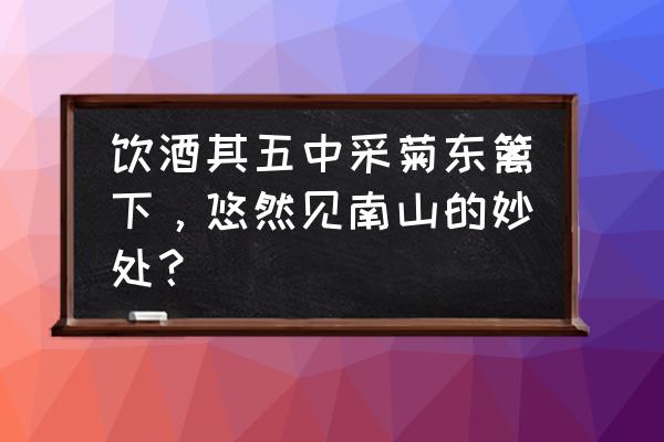 采菊东篱下悠然见南山通俗意思 饮酒其五中采菊东篱下，悠然见南山的妙处？