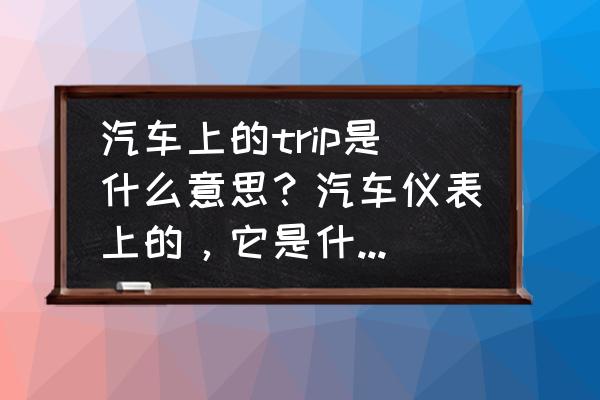 为什么加油站员工要登记里程表 汽车上的trip是什么意思？汽车仪表上的，它是什么单位？