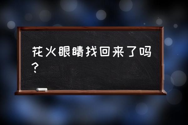 火影忍者日向花火最后嫁给谁了 花火眼睛找回来了吗？