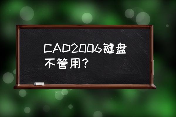 cad键盘快捷键用不起来怎么回事 CAD2006键盘不管用？