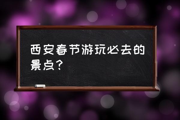 西安旅游景点大全集介绍 西安春节游玩必去的景点？