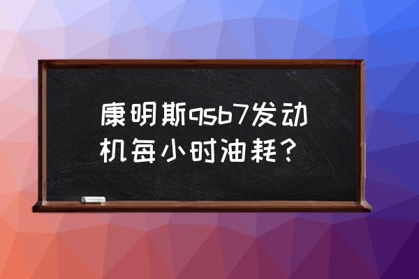 康明斯发动机可以连续工作多久 康明斯qsb7发动机每小时油耗？