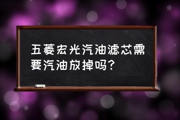 五菱汽油滤芯更换教程 五菱宏光汽油滤芯需要汽油放掉吗？