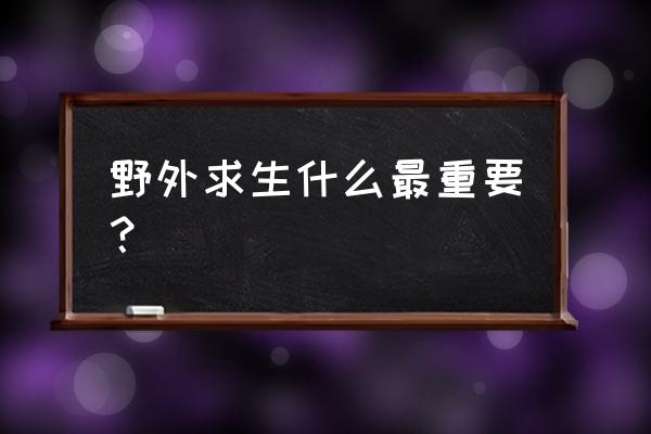 野外生存取水技巧大全 野外求生什么最重要？