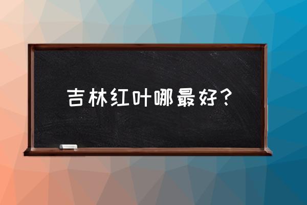 红叶谷最美的一张照片 吉林红叶哪最好？