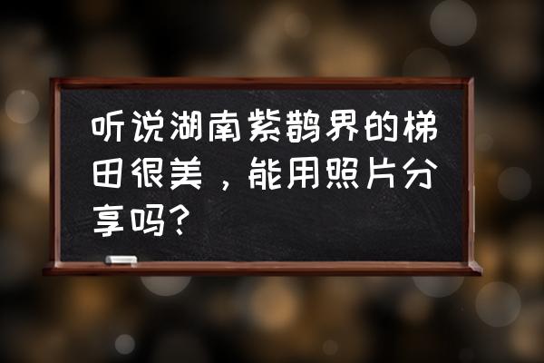 几月份去紫鹊界梯田最美 听说湖南紫鹊界的梯田很美，能用照片分享吗？