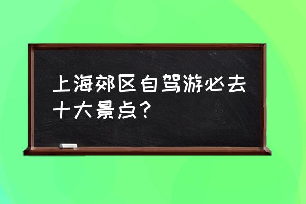 上海游玩必去景点 上海郊区自驾游必去十大景点？