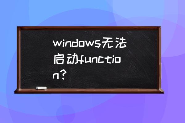 程序延迟自动启动设置 windows无法启动function？