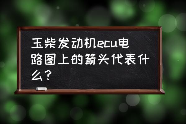 玉柴发动机刷ecu怎么能看动力数据 玉柴发动机ecu电路图上的箭头代表什么？