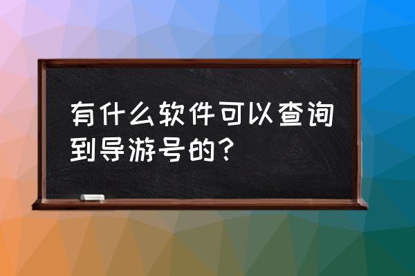 哪个软件有导游功能 有什么软件可以查询到导游号的？