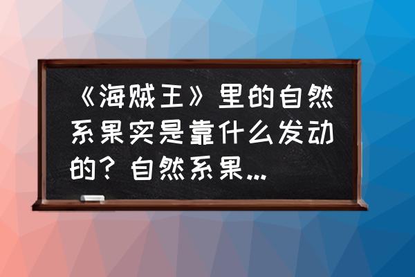 海贼王有多少自然系果实 《海贼王》里的自然系果实是靠什么发动的？自然系果实都有什么用？