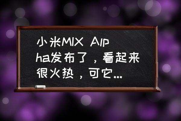 探索者通用规范版个人授权申请 小米MIX Alpha发布了，看起来很火热，可它的意义在哪里？