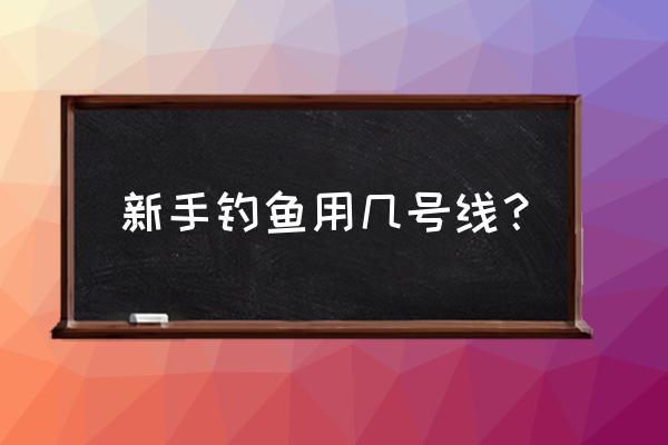 新手钓鱼应该带什么 新手钓鱼用几号线？