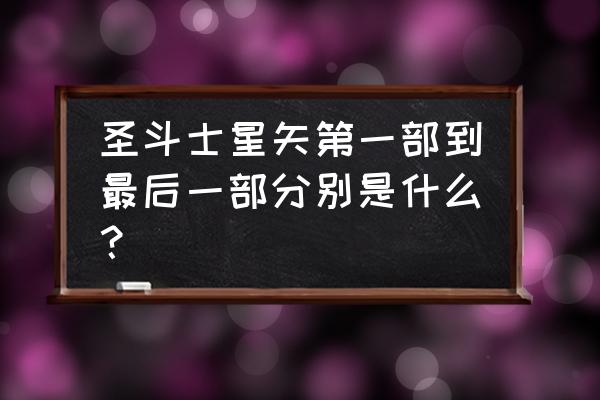 圣斗士人物全部名单 圣斗士星矢第一部到最后一部分别是什么？