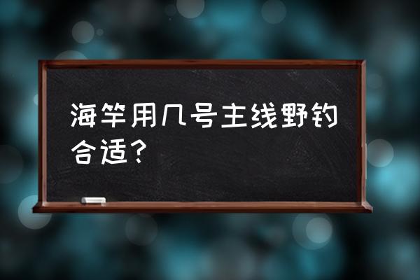 海竿抛竿多少米的最好 海竿用几号主线野钓合适？